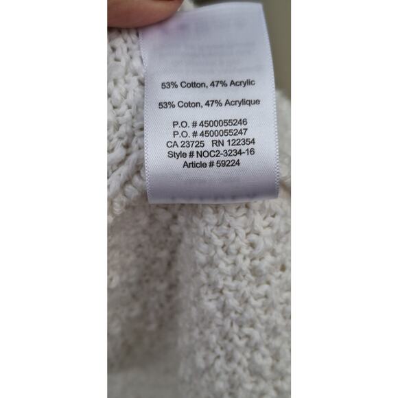 Aritzia Talula Cotton Blend Bat Wing Open Knit Cardigan White Size XS Oversized - Picture 7 of 10